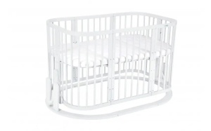 Set Patut Evolutiv pentru Copii, Multifunctional, 7in1, cu Sistem de Leganare, Saltele Incluse, Transformabil, Waldin, Alb - Img 1