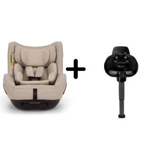 Set Scaun auto rotativ Nuna i-Size TODL next Biscotti, 40-105 cm + Baza isofix BASE next i-Size pentru TODL next, testat ADAC - Img 1