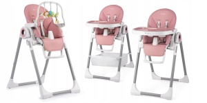 Set - Scaun de masa reglabil, multifunctional, 3in1, pliabil, inaltime reglabila, spatar reglabil, pozitie de somn, tava detasabila, Nukido, Belo, Roz + Bara de jucarii - Img 7
