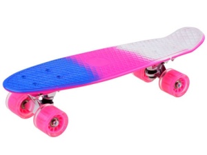 Skateboard Fiszka, Roz, Albastru, Alb, 55cm, Sport si Distractie, SP0577 - Img 2