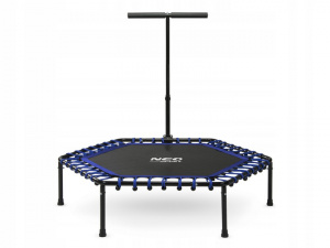 Trambulina de Fitness, Hexagonala, cu Maner, Neo-Sport, 127 cm, greutate maxima 100 kg, Negru/Albastru - Img 8