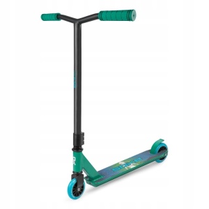 Trotineta cu 2 roti, pentru cascadorii, Soke EVO, 83 x 48 cm, Aluminiu, compresie HIC, rulmenti ABEC-9, punte sudata, Greutate maxima utilizator 100 Kg, Verde/Albastru - Img 2