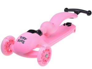 Trotineta cu 3 roti, pentru copii, roti cu lumini, ghidon reglabil, Tiny Bike, Roz, SP0783 ROSZ - Img 2