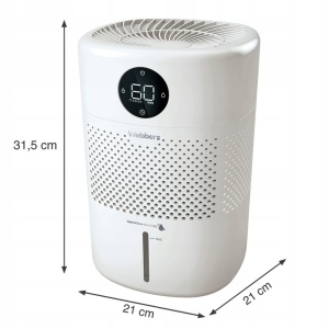 Umidificator de aer Webber, HH10002, cu 2 viteze, 3 moduri de umidificare, ionizare, cronometru, filtru antibacterian SilverNano, tehnologia HydroClean CLUSTER, EASYWATER, panou tactil, rezervor 3L, Alb - Img 2