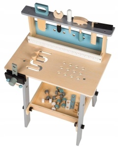 Atelier De Lucru Pentru Copii, 5 unelte din lemn, 32 Accesorii, Ecotoys - Img 2