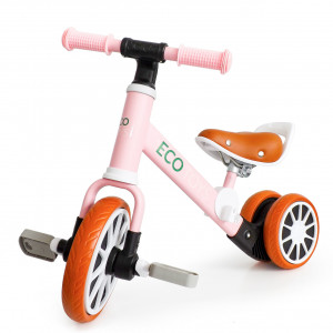 Bicicleta de echilibru Ecotoys, 2in1, pedale detasabile, inaltime sa reglabila, sarcina maxima 20 kg, Roz - Img 3