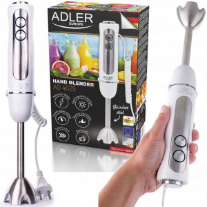 Blender de mână Adler AD 4625W, 850W, 1500W max., 5 viteze, Turbo, lamă inox, alb - Img 2