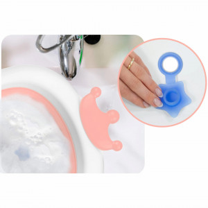 Cadita pliabila pentru bebelusi, cu Dop Senzor de temperatura, suport antiderapant, Perna Reductoare, Ricokids, 728000, Roz - Img 8