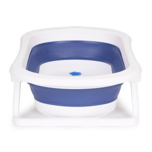Cadita pliabila pentru bebelusi, cu Dop Senzor de temperatura, suport antiderapant, Ecotoys, HA-B27 BLUE - Img 3