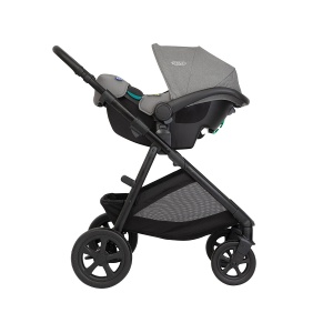 Carucior pentru copii multifunctional 3 in 1 Graco Near2Me DLX Ash (Carucior Near2Me DLX + Landou Near2Me DLX + Scoica SnugLite) - Img 4