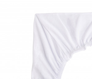 Cearsaf Din Bumbac Jersey Cu Elastic, Pentru Patut Copii, Sensillo, 140 x 70 cm, Alb - Img 2