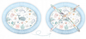 Covoras educativ pentru copii, multifunctional, pereti babynest, 7 jucarii interactive, oglinda, Nukido, 97 x 78 cm, Ocean Blue - Img 7