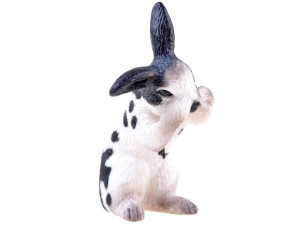 Figurina din plastic pentru copii, Iepuras, Alb-Negru, 4.5 cm, Jokomisiada