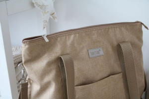 Geanta mamicii, pentru carucior si plimbare, Tiny Star Beige - Img 4