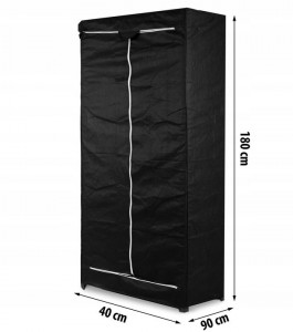 Husa cu fermoar pentru rafturi de depozitare, Massido, 180 x 90 x 40 cm, Neagra - Img 2