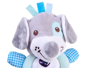 Jucarie de plus cu sunete si lumini, Funmuch, Catelus, 22 cm, Gri - Img 7
