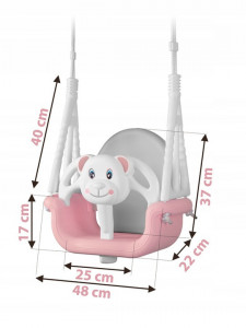 Leagan modular pentru copii, pentru interior - exterior, Ricokids, 3in1, greutate maxima 30 kg, 1 - 7 ani, Roz - Img 2