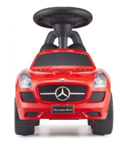 Masinuta Ride-On Pentru Copii, Mercedes SLS AMG, Cu Melodii Si Clanxon, Spatar De Protectie, Volan Multimedia, Rosie - Img 3