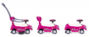 Masinuta Ride-On pentru copii, Multistore, Quick Coupe, cu melodii si clanxon, spatar si balustrade de protectie, volan multimedia si maner de ghidare, Violet - Img 4