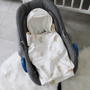 Paturica pentru Infasat Bebe in Scaun Auto, 91 x 91 cm, Tiny Star, Rainbow - Img 2