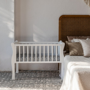 Patut copii, 90 x 40 cm, Pin + MDF, Woodies, Noble Crib, Alb - Img 2
