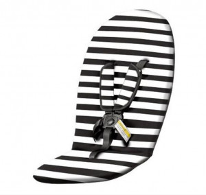 Perniță pentru cărucior Hot Mom Premium și 360, cu protecții centuri – Alb/Negru Stripes