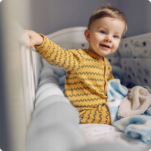Protectie impletita pentru patut copii, 300 cm, Ricokids, Gri - Img 2