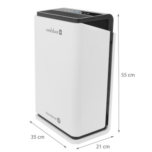 Purificator de aer profesional, Webber, 05AP8650, cu 2 viteze de ventilatie, mod automat, ionizare, sterilizare UV, senzor, filtru antibacterian Hepa, conectare aplicatie Smart Life, panou tactil, Alb - Img 2