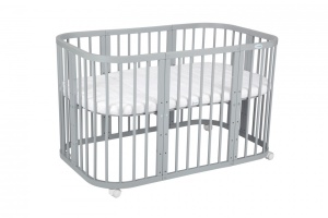 Resigilat - Patut Evolutiv pentru Copii, Multifunctional, 7in1, Saltele Incluse, Waldin, Gri - Img 3