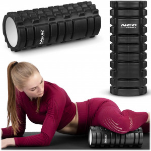 Rola pentru exercitii fitness, din spuma EVA, compacta, rezistenta la apa, Neo-Sport, 33x14 cm, Neagra - Img 8
