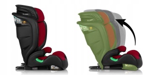 Scaun auto transformabil in inaltator pentru copii, inclinare reglabila, 2 grupe de varsta, 4 - 12 ani, 15-36 kg, inaltime 100 - 150 cm, tetiera reglabila, isofix, ECE R129, Nukido, Louis, Negru/Rosu - Img 6