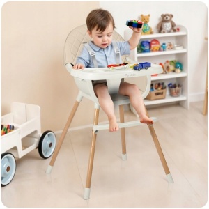 Scaun de masa reglabil, multifunctional, 3in1, pliabil, inaltime reglabila, tava detasabila, Nukido, Lilo, Bej - Img 8