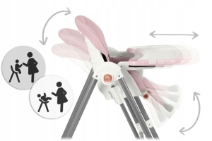 Scaun de masa reglabil, multifunctional, 3in1, transformabil in leagan, Nukido, Elite, Roz - Img 10