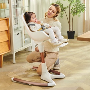 Scaun pentru Hranire Copii 3 in 1, rotatie 360, inaltime reglabila, inclinatie relglabila, 0 - 50 kg, Hot Mom, White-Black - Img 6