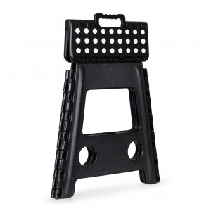 Scaun plabil, taburet din plastic rezistent, sarcina 120 kg, polipropilena, ModernHome, PJJFS004-C, Negru - Img 7