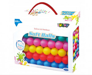 Set 100 de bile multicolore pentru piscina uscata sau cort, Soft Balls, 6 cm, din material plastic moale - Img 2