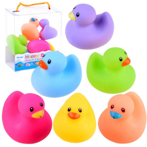 Set 6 Jucarii din cauciuc pentru baie, Rate colorare, Multicolor - Img 2