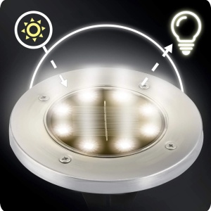 Set 6 Lampi pentru Gradina, Ilumen, L-103, cu incarcare solara, LED la sol, rezistente la apa IPX4, senzor de lumina, pornire automata - Img 5