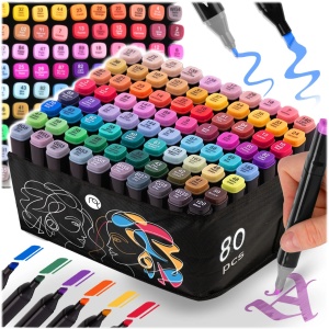 Set 80 De Markere De Colorat, cu 2 capuri, cu alcool, Nukido, NK-912 - Img 3