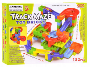 Set de construit interactiv, Pista pentru bile, 24 x 21,6 x 15,7 cm, 152 de elemente, Jokomisiada, ZA3228 - Img 2