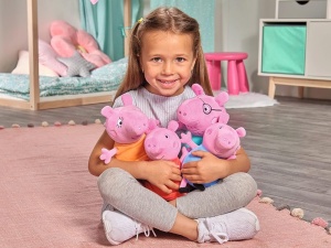 Set de plus pentru copii, Peppa Pig Family,cu masina, Jokomisiada, ZA5436 - Img 4
