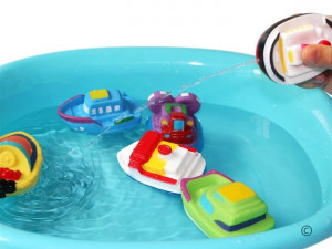 Set Jucarii pentru Baie, 2 Barci plutitoare, din cauciuc, Jokomisiada, ZA4338 B, Alb/Verde - Img 2