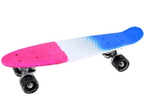 Skateboard Fiszka, Roz, Albastru, Alb, 55cm, Sport si Distractie, SP0577 - Img 3
