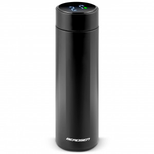 Termos din otel inoxidabil, 420 ml, cu afisaj LCD temperatura, Berdsen, BD-782, Negru - Img 5