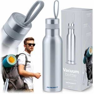 Termos din otel inoxidabil, 500 ml, maner flexibil, Berdsen, Travel Line, BD-787, Gri - Img 6