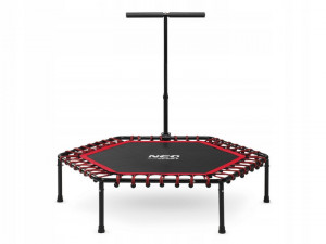 Trambulina de Fitness, Hexagonala, cu Maner, Neo-Sport, 127 cm, greutate maxima 100 kg, Negru/Rosu - Img 7