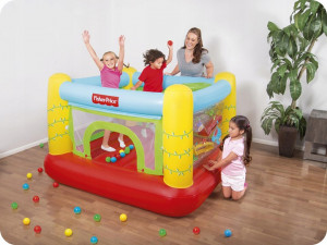 Trambulina gonflabila pentru copii, Bestway, Fisher-Price 175x173x114 cm, cu 25 de bile colorate - Img 2