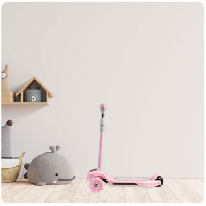 Trotineta de echilibru pentru copii, cu 3 roti, lumini LED, pliabila, ghidon reglabil, pana la 35 kg, Ricokids, Piko, Roz - Img 2
