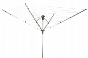 Uscator de rufe pentru gradina, ModernHome, 60 de metri de utilizat, 4 brate de 140 cm, fixat cu ancora, - Img 5