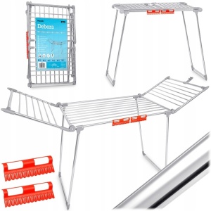 Uscator Telescopic Pentru Rufe, Massido, Debora, suprafata 19 m, Inox, Gri